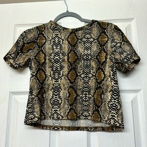 Harper Wren Snakeskin Cropped Tee Shirt